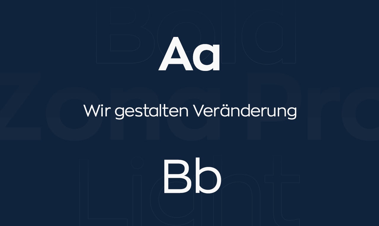 Corporate Font kobaltblau Brand Refresh