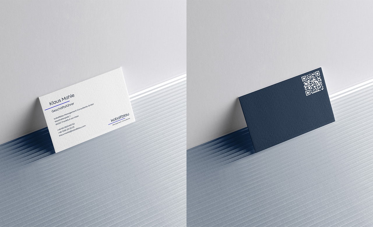 Business Card kobaltblau Brand Refresh